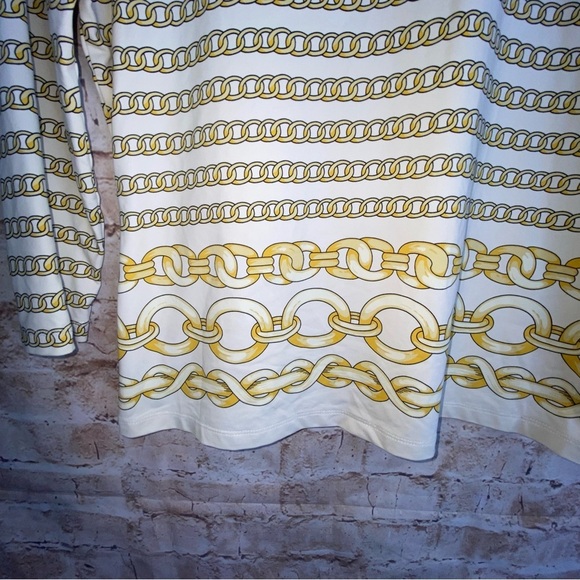J.McLaughlin Catalina Cloth Chain Print Blouse Size Medium - Picture 3 of 6